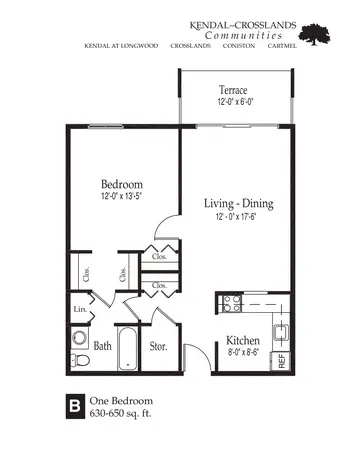 Floorplan of Kendal Crosslands Communities, Assisted Living, Nursing Home, Independent Living, CCRC, Kennett Square, PA 8