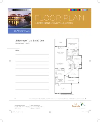 Floorplan of La Posada, Assisted Living, Nursing Home, Independent Living, CCRC, Palm Beach Gardens, FL 2
