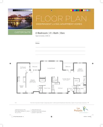 Floorplan of La Posada, Assisted Living, Nursing Home, Independent Living, CCRC, Palm Beach Gardens, FL 4
