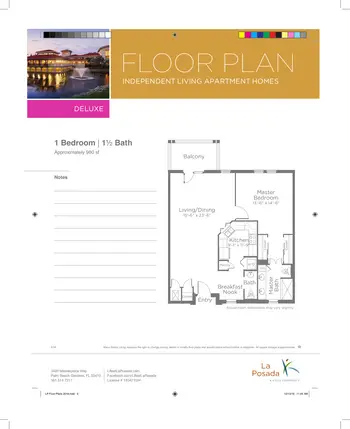 Floorplan of La Posada, Assisted Living, Nursing Home, Independent Living, CCRC, Palm Beach Gardens, FL 5