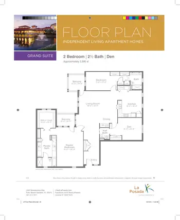 Floorplan of La Posada, Assisted Living, Nursing Home, Independent Living, CCRC, Palm Beach Gardens, FL 8