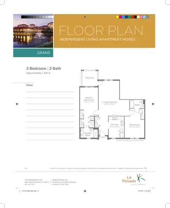 Floorplan of La Posada, Assisted Living, Nursing Home, Independent Living, CCRC, Palm Beach Gardens, FL 6