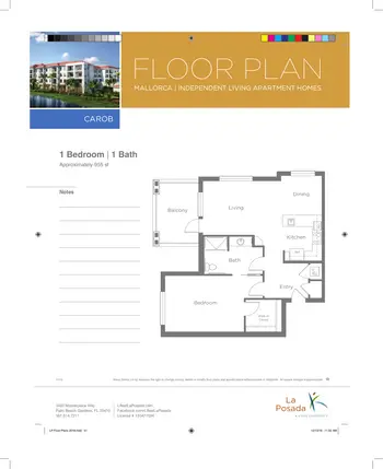 Floorplan of La Posada, Assisted Living, Nursing Home, Independent Living, CCRC, Palm Beach Gardens, FL 10
