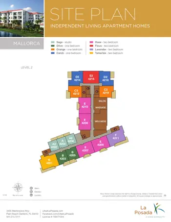 Campus Map of La Posada, Assisted Living, Nursing Home, Independent Living, CCRC, Palm Beach Gardens, FL 5
