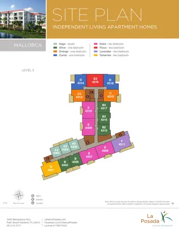 Campus Map of La Posada, Assisted Living, Nursing Home, Independent Living, CCRC, Palm Beach Gardens, FL 6