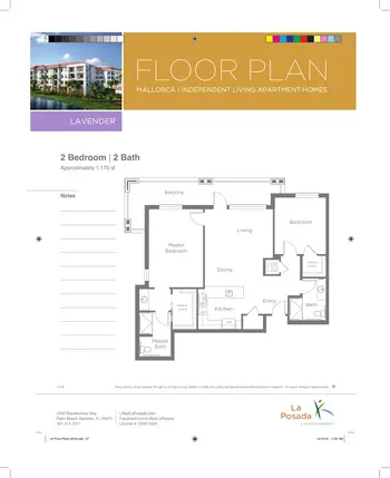 Floorplan of La Posada, Assisted Living, Nursing Home, Independent Living, CCRC, Palm Beach Gardens, FL 15