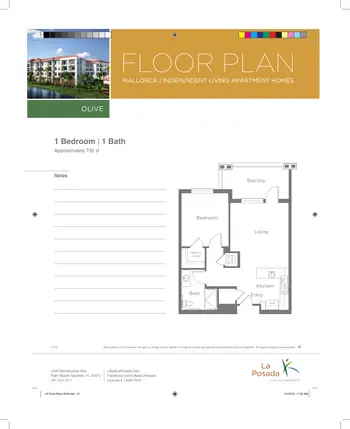 Floorplan of La Posada, Assisted Living, Nursing Home, Independent Living, CCRC, Palm Beach Gardens, FL 18