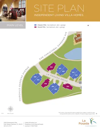 Campus Map of La Posada, Assisted Living, Nursing Home, Independent Living, CCRC, Palm Beach Gardens, FL 10