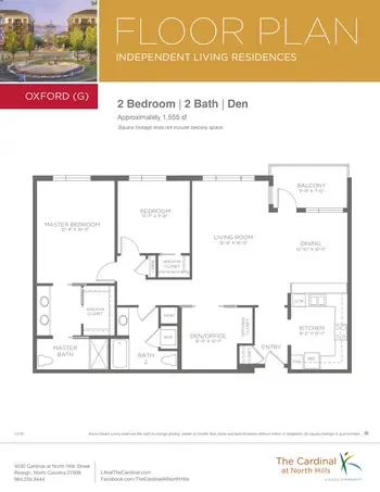Floorplan of The Cardinal at North Hills, Assisted Living, Nursing Home, Independent Living, CCRC, Raleigh, NC 9