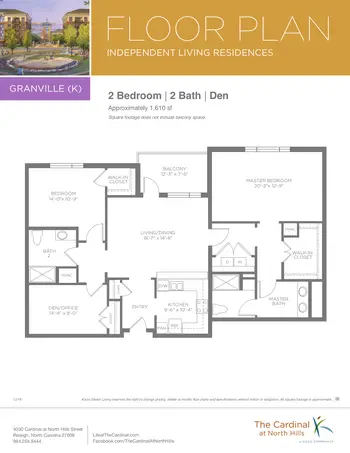 Floorplan of The Cardinal at North Hills, Assisted Living, Nursing Home, Independent Living, CCRC, Raleigh, NC 10