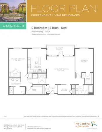 Floorplan of The Cardinal at North Hills, Assisted Living, Nursing Home, Independent Living, CCRC, Raleigh, NC 11