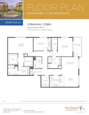Floorplan of The Cardinal at North Hills, Assisted Living, Nursing Home, Independent Living, CCRC, Raleigh, NC 12