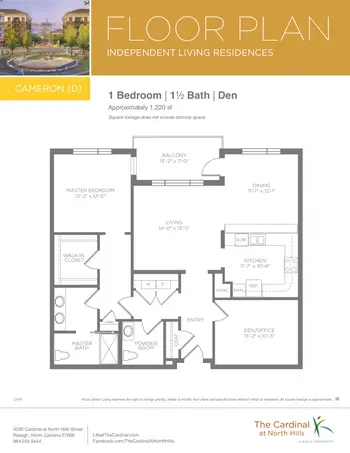 Floorplan of The Cardinal at North Hills, Assisted Living, Nursing Home, Independent Living, CCRC, Raleigh, NC 4