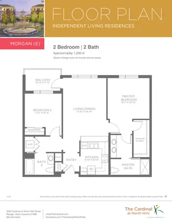 Floorplan of The Cardinal at North Hills, Assisted Living, Nursing Home, Independent Living, CCRC, Raleigh, NC 5