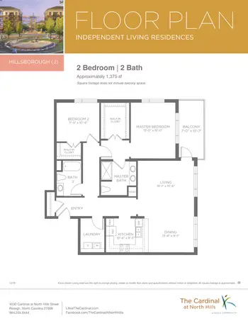 Floorplan of The Cardinal at North Hills, Assisted Living, Nursing Home, Independent Living, CCRC, Raleigh, NC 8