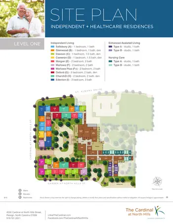 Campus Map of The Cardinal at North Hills, Assisted Living, Nursing Home, Independent Living, CCRC, Raleigh, NC 2