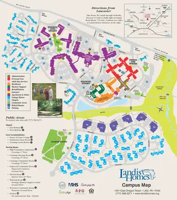Campus Map of Landis Homes, Assisted Living, Nursing Home, Independent Living, CCRC, Lititz, PA 2