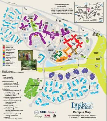 Campus Map of Landis Homes, Assisted Living, Nursing Home, Independent Living, CCRC, Lititz, PA 3