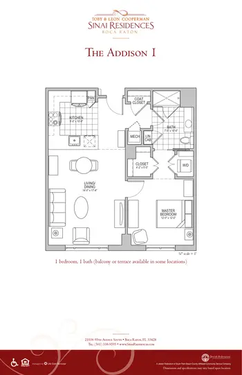 Floorplan of Sinai Residences Boca Raton, Assisted Living, Nursing Home, Independent Living, CCRC, Boca Raton, FL 1