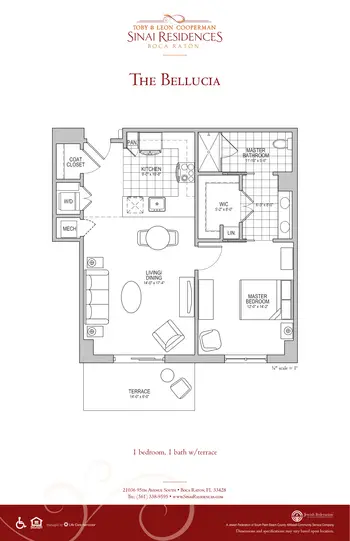 Floorplan of Sinai Residences Boca Raton, Assisted Living, Nursing Home, Independent Living, CCRC, Boca Raton, FL 3