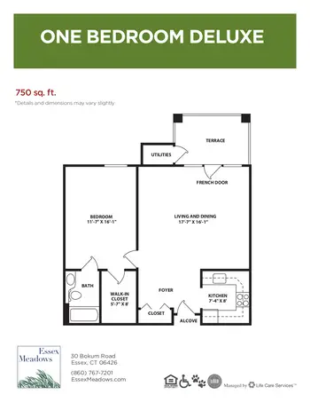 Floorplan of Essex Meadows, Assisted Living, Nursing Home, Independent Living, CCRC, Essex, CT 8