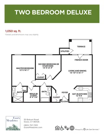 Floorplan of Essex Meadows, Assisted Living, Nursing Home, Independent Living, CCRC, Essex, CT 12