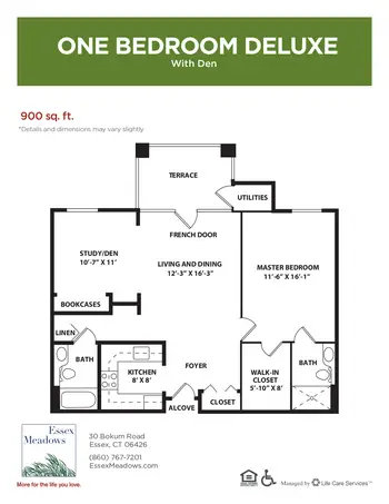 Floorplan of Essex Meadows, Assisted Living, Nursing Home, Independent Living, CCRC, Essex, CT 9