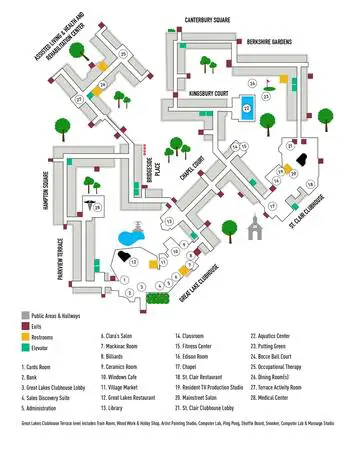 Campus Map of Henry Ford Village, Assisted Living, Nursing Home, Independent Living, CCRC, Dearborn, MI 5