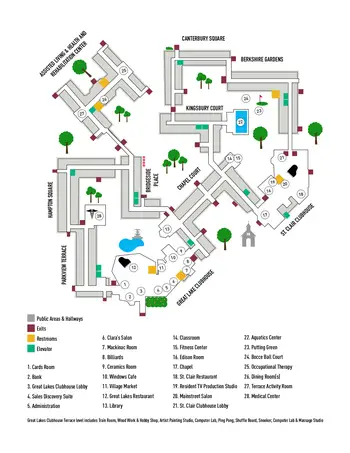 Campus Map of Henry Ford Village, Assisted Living, Nursing Home, Independent Living, CCRC, Dearborn, MI 4