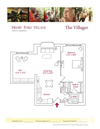 Floorplan of Henry Ford Village, Assisted Living, Nursing Home, Independent Living, CCRC, Dearborn, MI 1