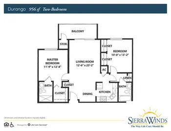 Floorplan of Sierra Winds, Assisted Living, Nursing Home, Independent Living, CCRC, Peoria, AZ 4