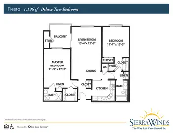 Floorplan of Sierra Winds, Assisted Living, Nursing Home, Independent Living, CCRC, Peoria, AZ 6