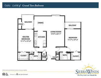 Floorplan of Sierra Winds, Assisted Living, Nursing Home, Independent Living, CCRC, Peoria, AZ 7