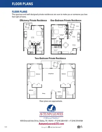 Floorplan of Autumn Leaves on White Rock Lake, Assisted Living, Nursing Home, Independent Living, CCRC, Dallas, TX 1