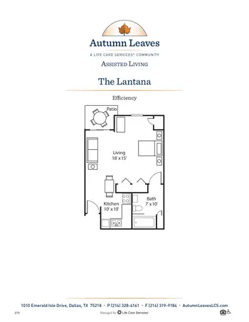 Floorplan of Autumn Leaves on White Rock Lake, Assisted Living, Nursing Home, Independent Living, CCRC, Dallas, TX 2