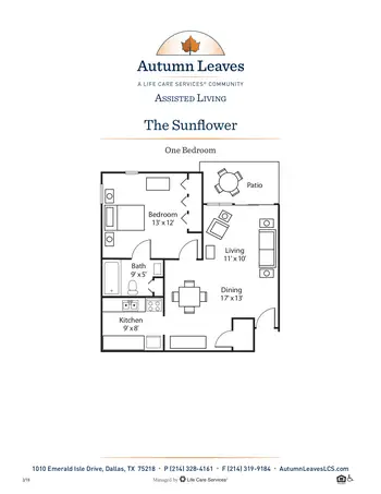 Floorplan of Autumn Leaves on White Rock Lake, Assisted Living, Nursing Home, Independent Living, CCRC, Dallas, TX 3