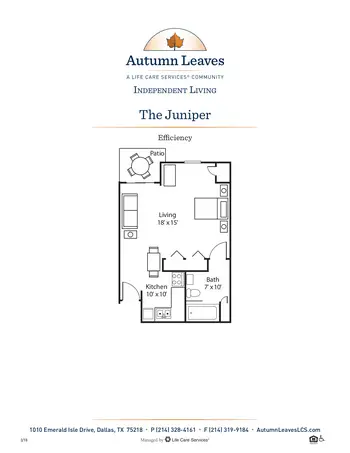Floorplan of Autumn Leaves on White Rock Lake, Assisted Living, Nursing Home, Independent Living, CCRC, Dallas, TX 4