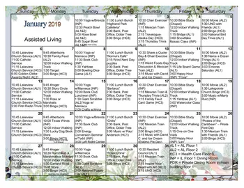 Activity Calendar of Autumn Leaves on White Rock Lake, Assisted Living, Nursing Home, Independent Living, CCRC, Dallas, TX 2