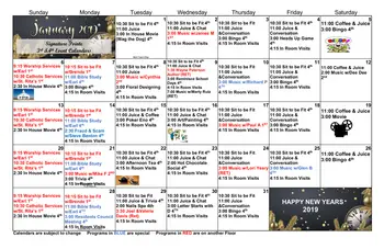 Activity Calendar of Signature Pointe on the Lake, Assisted Living, Nursing Home, Independent Living, CCRC, Dallas, TX 2