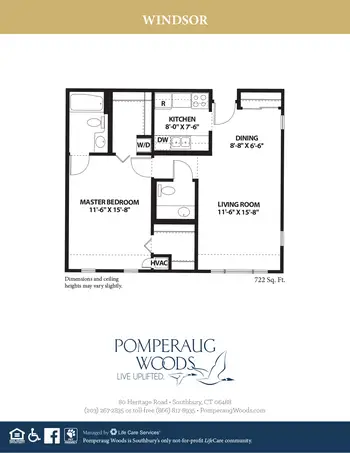 Floorplan of Pomperaug Woods, Assisted Living, Nursing Home, Independent Living, CCRC, Southbury, CT 9