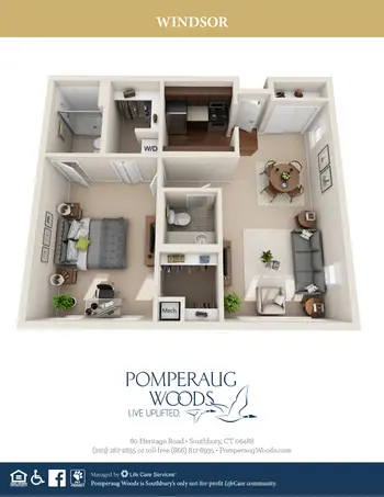 Floorplan of Pomperaug Woods, Assisted Living, Nursing Home, Independent Living, CCRC, Southbury, CT 11
