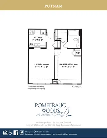 Floorplan of Pomperaug Woods, Assisted Living, Nursing Home, Independent Living, CCRC, Southbury, CT 13