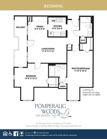 Floorplan of Pomperaug Woods, Assisted Living, Nursing Home, Independent Living, CCRC, Southbury, CT 16