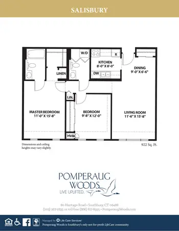 Floorplan of Pomperaug Woods, Assisted Living, Nursing Home, Independent Living, CCRC, Southbury, CT 10