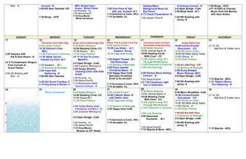 Activity Calendar of Friendship Village, Assisted Living, Nursing Home, Independent Living, CCRC, Kalamazoo, MI 2