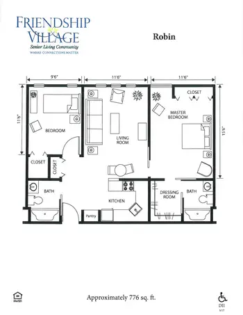 Floorplan of Friendship Village, Assisted Living, Nursing Home, Independent Living, CCRC, Kalamazoo, MI 3