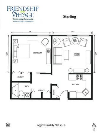 Floorplan of Friendship Village, Assisted Living, Nursing Home, Independent Living, CCRC, Kalamazoo, MI 4