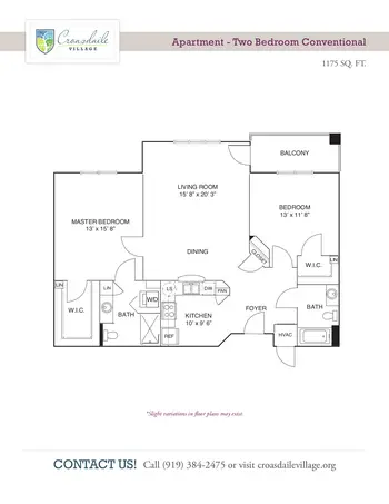 Floorplan of Croasdaile Village, Assisted Living, Nursing Home, Independent Living, CCRC, Durham, NC 20