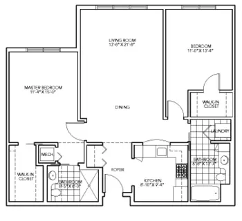 Floorplan of Cypress Glen, Assisted Living, Nursing Home, Independent Living, CCRC, Greenville, NC 16