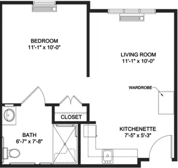 Floorplan of Wesley Pines, Assisted Living, Nursing Home, Independent Living, CCRC, Lumberton, NC 6